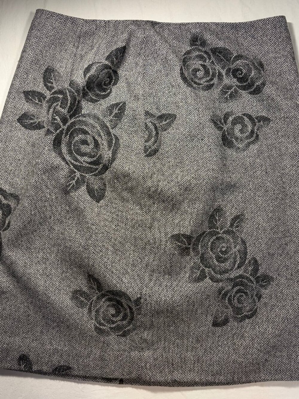 Ann Taylor Vintage 90s Rose Floral Wool Blend Skirt Size 10 Fall Chic